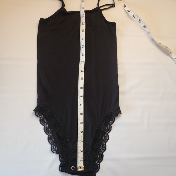 Stripe & Stare Spaghetti Stap Black Bodysuit Super Soft Size XS - Picture 12 of 12